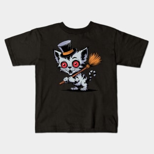 Cute Zombie Cat Top Hat Kids T-Shirt